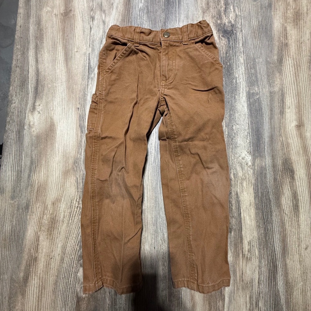 Carhartt Canvas Work Pants Brown Duck Gorpcore Streetwear Kids 4T